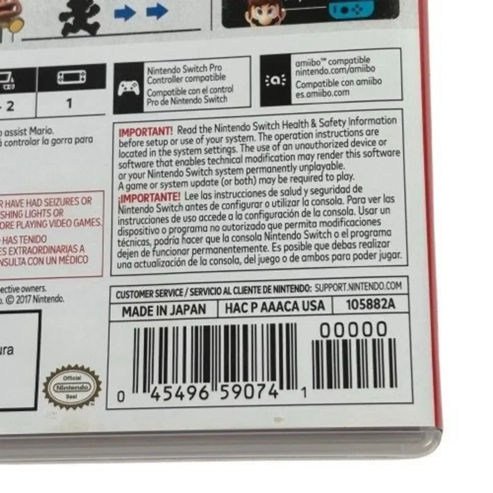 Super Mario Odyssey Starter Pack Nintendo Switch Complete Case & Cartridge WORKS